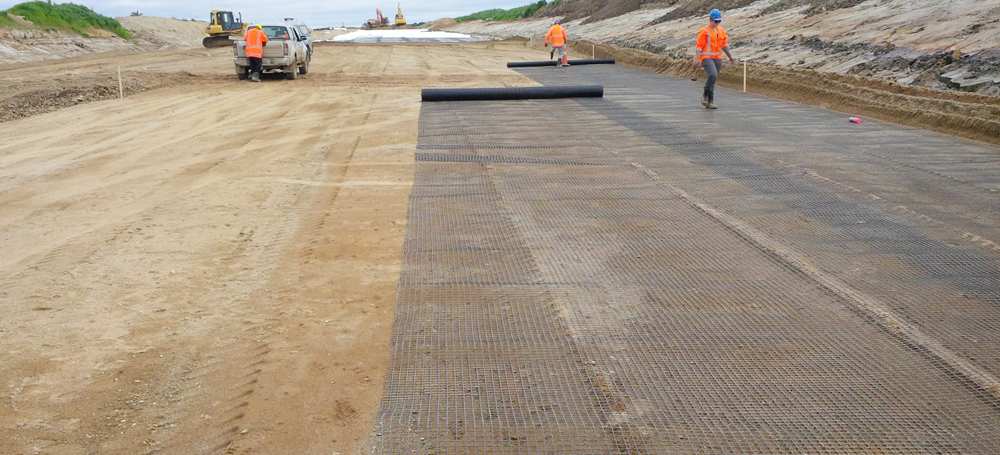 Carreteras sin pavimentar Refuerzo Politejidos biaxiales Grava Geomalla